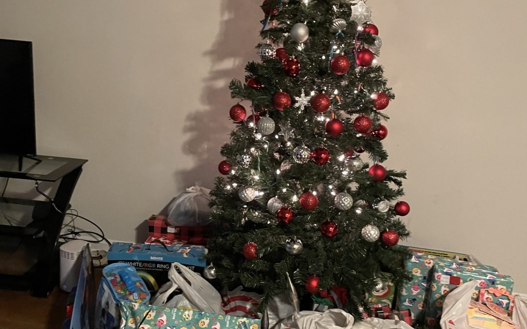 Christmas tree with presents underneath