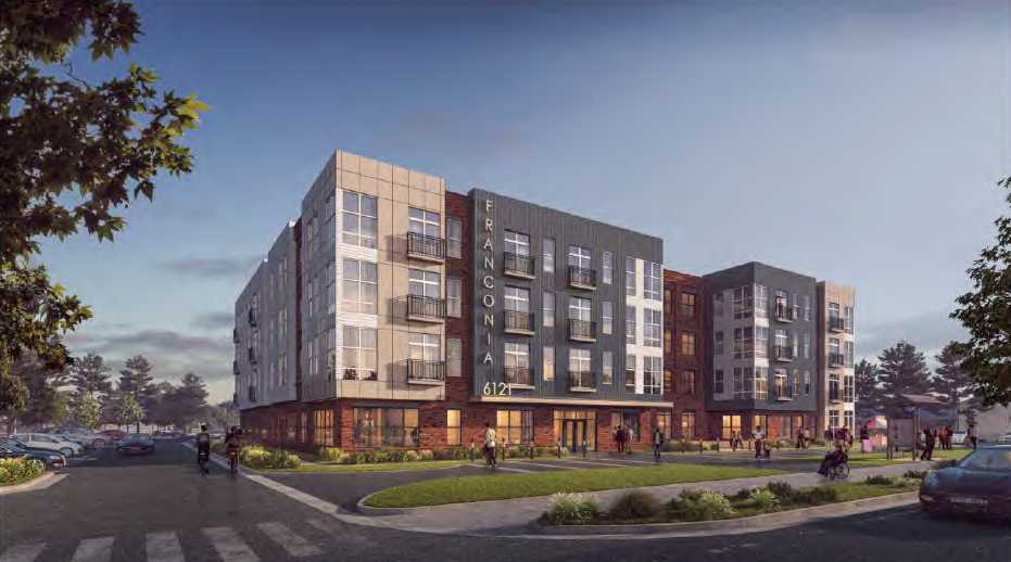 The affordable housing project proposed to replace the Franconia Governmental Center at 6121 Franconia Road (via Franconia Development Partners)