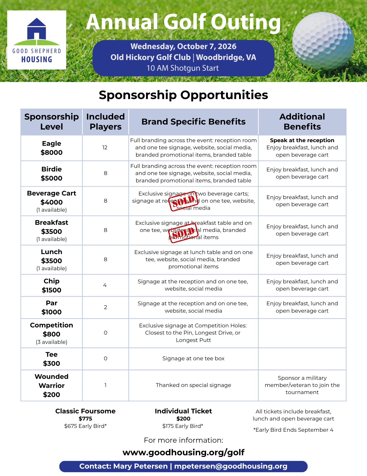 Golf 2026 Sponsorships
